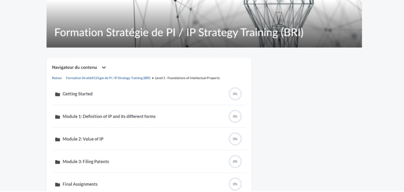 Choisir la formation en fonction de votre langue et commencer la formation.